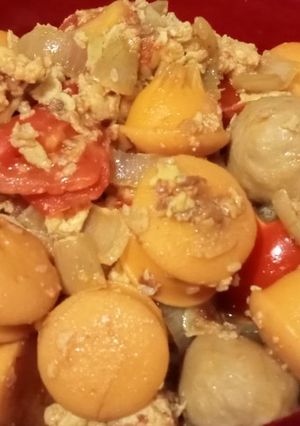 Foto resep Tumis pentol,sosis dan telor bumbu saos teriyaki