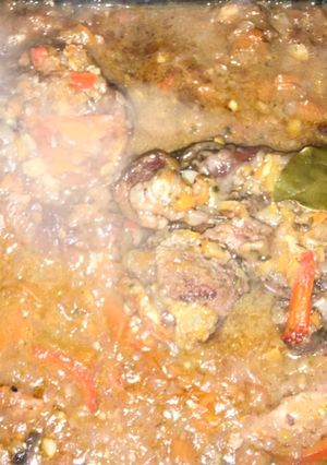 Una foto de Osobuco con vino tinto al horno