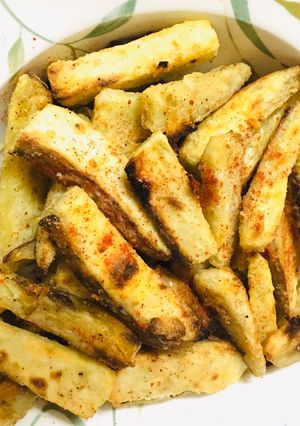 A picture of Grilled sweet potatoe chips#healthy#themechallenge.