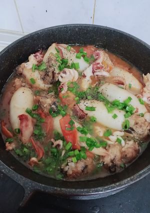 Hình của món Mực dồn thịt sốt cà 💕🐙.