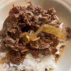 A picture of Gyu-don (beef bowl).