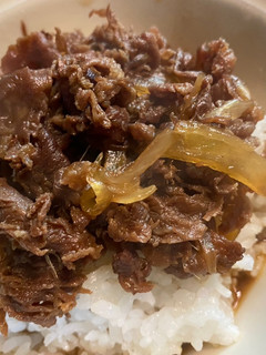 A picture of Gyu-don (beef bowl).