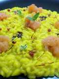 Risotto allo zafferano con tartare di salmone