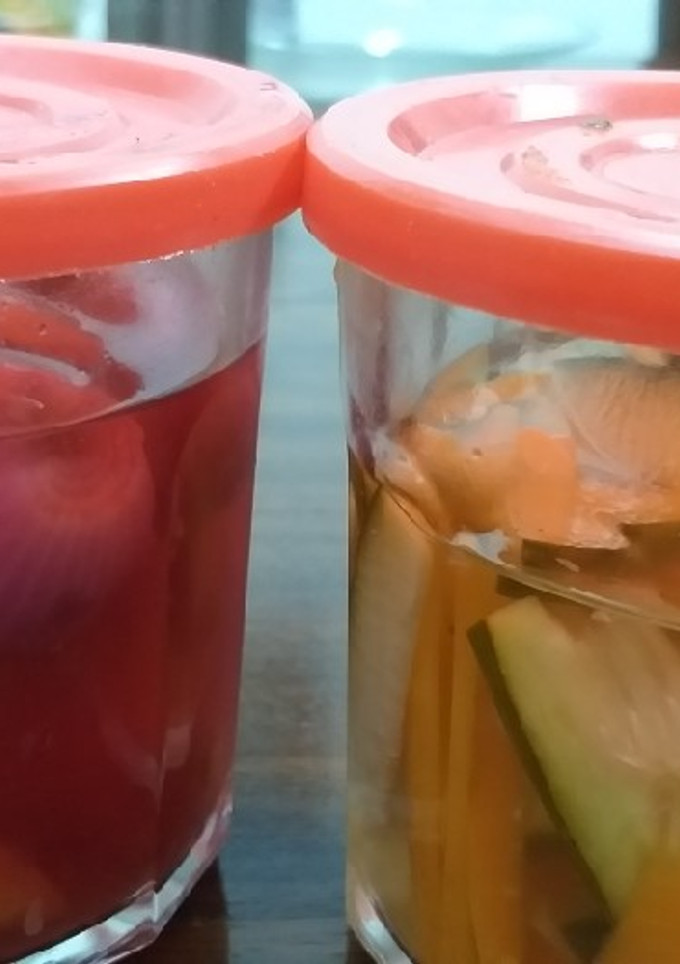 A picture of Onion,Carrots n Cucumber Pickles#authormarathon.