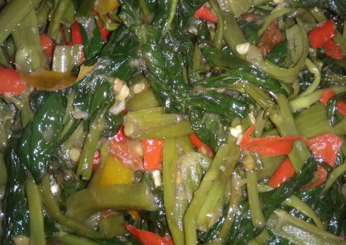 Resep Tumis kangkung terasi pedas, Enak