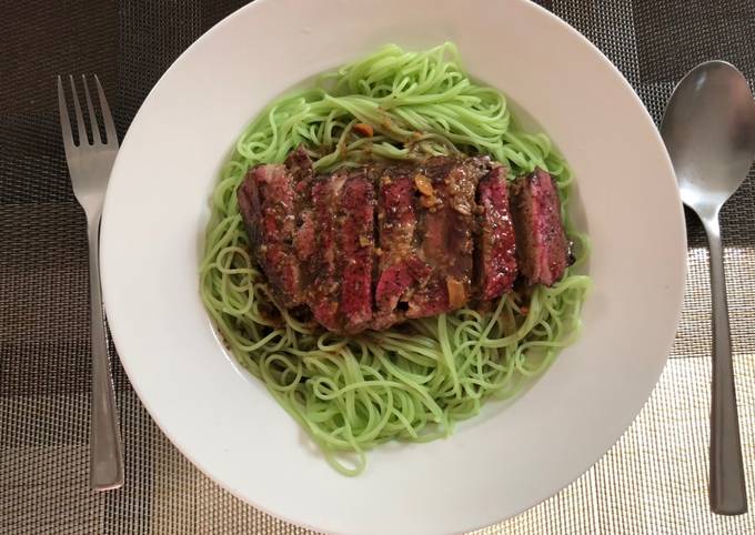 Recipe of Quick Thai MK Duck With Green Noodles