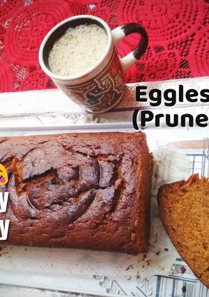 A picture of Spiced Eggless Plum Cake with Prunes without alcohol.