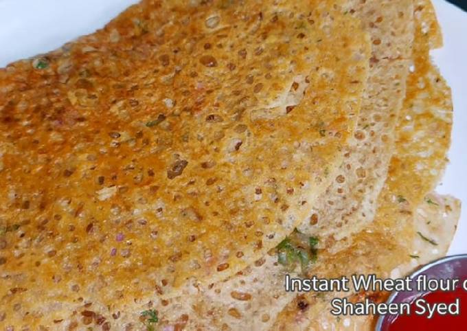 Healthy Crispy Aata dosa for breakfast