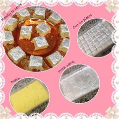 A picture of Kesariya Nariyal KI Burfi { Coconut 🥥 Burfi }.