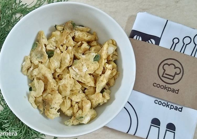 Resep Telur orak arik bumbu kari Anti Gagal