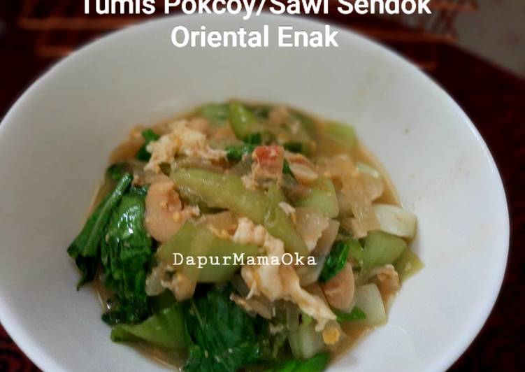 Resep Tumis Pokcoy/Sawi Sendok Oriental Enak Simple, Enak Banget