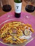 Merluza al natural con papas al horno