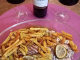 Merluza al natural con papas al horno