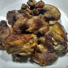 A picture of Chicken and pork adobo.