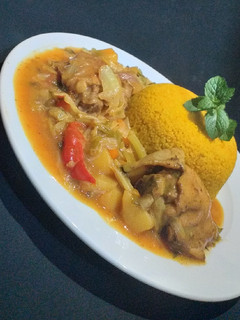 A picture of Couscous with cabbage sauce.