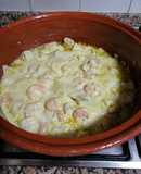Bacalao al pilpil con gambas y calamares