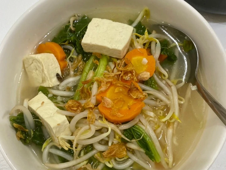 Cara Gampang Membuat Resep Sayur Bening - Tauge Tahu Sawi Hijau yang Uenak Anti Ribet, Uenak Banget