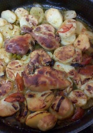 صورة لوصفة صينيه البطاطا مع الدجاج