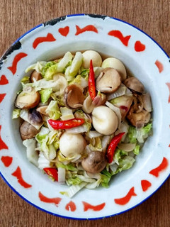 Foto resep Tumis Sawi Jamur Telur Puyuh