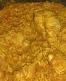 Guiso de arroz con pollo y arvejas
