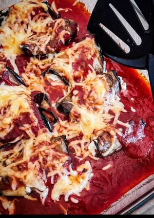 Une photo de Roulé d'aubergine aux 3 fromages