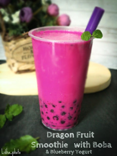 Foto resep Dragon Fruit Smoothie with Boba