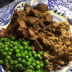 Chicken livers with bacon and sherry. #mycookbook A picture of Chicken livers with bacon and sherry. #mycookbook.