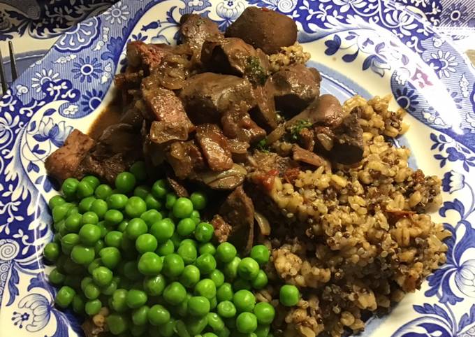 Chicken livers with bacon and sherry. #mycookbook