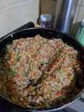 Arroz yamaní salteado con vegetales con sabor oriental