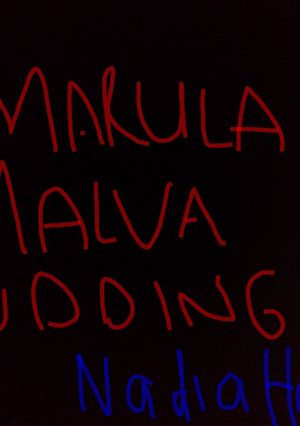A picture of Amarula malva pudding.