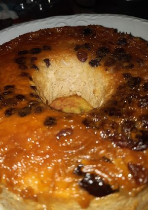 Una foto de Flan de fideos caseros cocidos