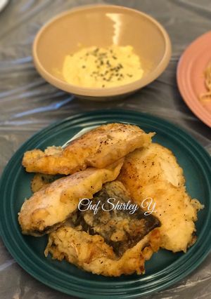 啤酒炸黑鱈魚扒配自製他他醬 的食譜成品照片