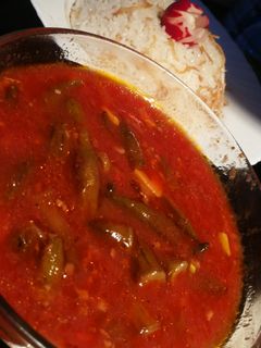 صورة لوصفة بامية ورز