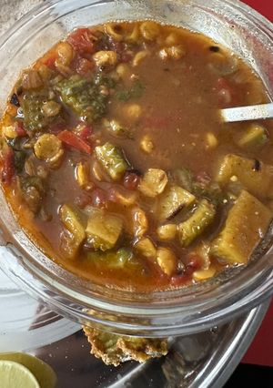 A picture of Karela-Chana dal.