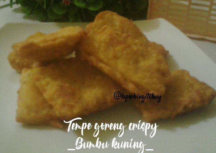 TEMPE GORENG CRISPY & RESEP TEPUNG TEMPE BUMBU KUNING YANG WANGI ๐