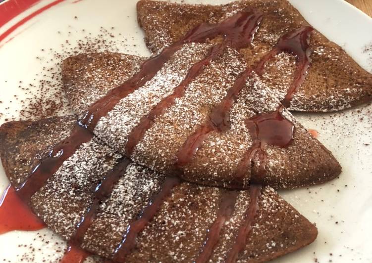 Recetta di Qualsiasi sera della settimana Crepes al cacao  Con acqua faba