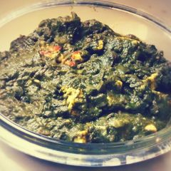 Palak Paneer/Spinach & Cottage Cheese Curry A picture of Palak Paneer/Spinach & Cottage Cheese Curry.