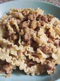 Pasta Mafalde di Napoli con butifarra, boletus y parmesano