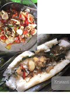 Foto resep Nasi bakar dengan sambal matah