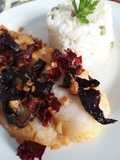 Filete de pescado al mojo de ajo