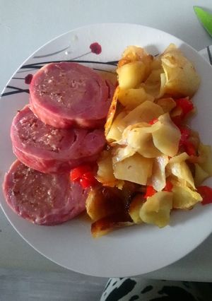 Una foto de Redondo de cerdo relleno de bacon y cebolla (lidl)