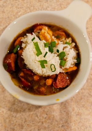 A picture of Instant pot gumbo.
