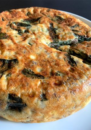 A picture of Rice Cooker Lamb Spinach & Fetta Frittata.