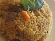 A picture of soya chunks biryani