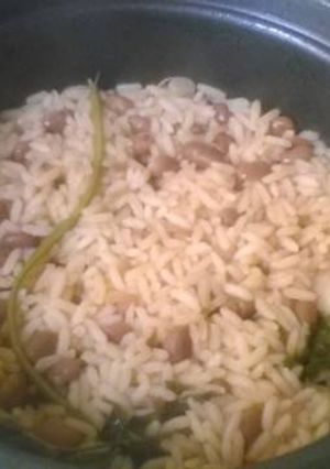A picture of Rice and Beans (Adapted for Electric Rice Cooker).