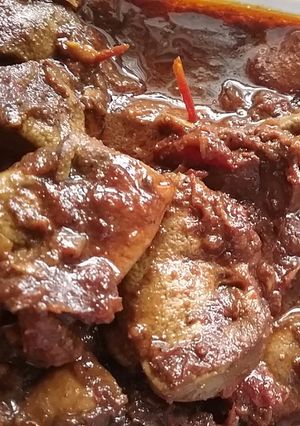 A picture of Kaleji Masala.