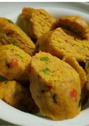 A picture of Masala gatte bites.