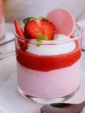 Creamy Strawberry Milk Jelly Pudding