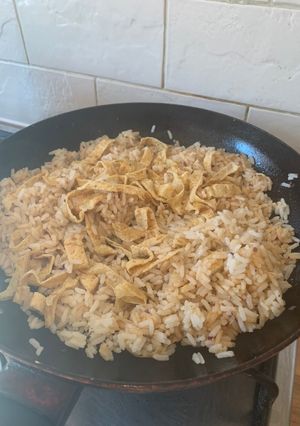 A picture of Egg fried rice (my version).