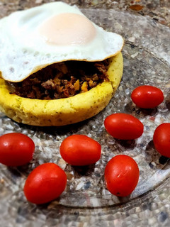 Una foto de 🪹🥚🥔 Niditos de papa relleno con carne picada 🥔🥚🪹 ó Pastel de papa v2.0 😂